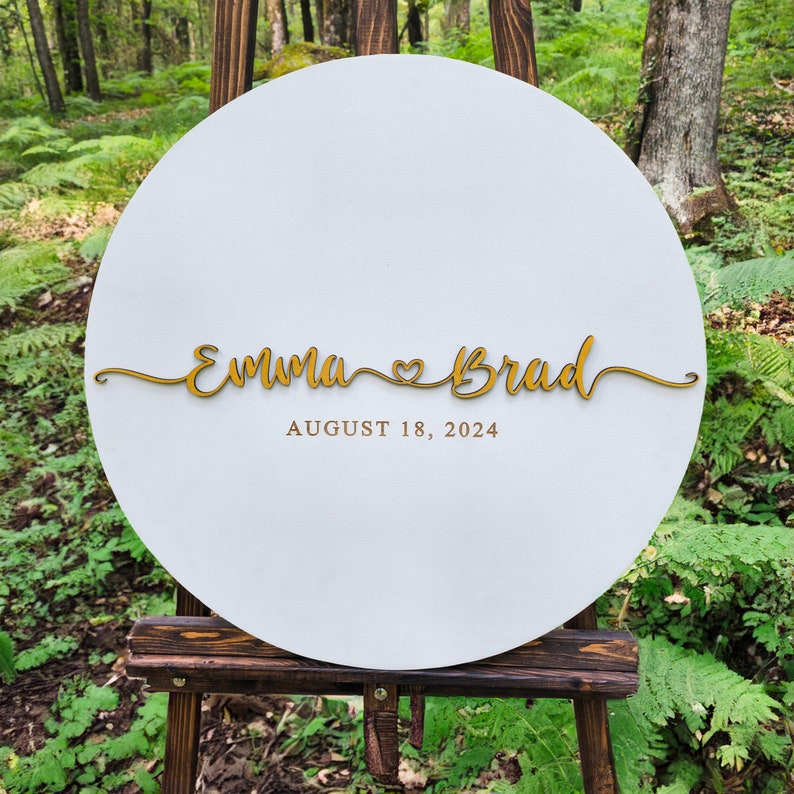 Round 3D Wedding Guest Book Alternative